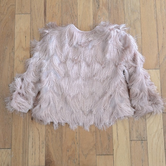 BCBG Max Azria | blush “jaxon” fringe jacket | size XS - Picture 5 of 5